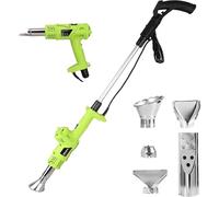 Brûleur de mauvaises herbes électrique 3 en 1, désherbeur thermique 2000 W et pistolet thermique à air chaud, haute température 650 ℃/1202 ℉, avec buses réglables et multiples, for désherbage(Vert)