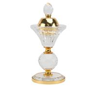 Brûleur de Parfum de Table en Cristal et Métal, Ornement Élégant