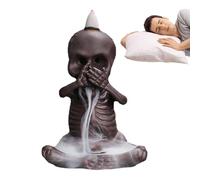 Brûleur d'encens à décor de tête de Mort,Porte-brûleurs d'encens Skull Backflow - Créer Une atmosphère Confortable d'aromathérapie pour Le Yoga au Bureau à Domicile