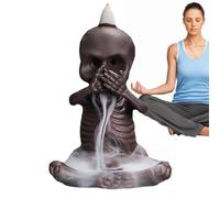 Brûleur d'encens à décor de tête de Mort,Porte-encens à cône à Reflux de crâne - Décor à la Maison d'art Classique Exquis, brûleurs d'encens de décoration pour Le Yoga à la Maison de Bureau