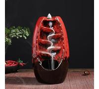 Brûleur D'Encens À Reflux Céramique, Effet Cascade De Fumée Porte-Cône avec Attrape-Cendres pour Méditation Yoga Décoration Maison Bureau Zen(M)