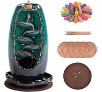 Brûleur D'Encens À Reflux Céramique, Effet Cascade De Fumée Porte-Cône avec Attrape-Cendres pour Méditation Yoga Décoration Maison Bureau Zen(L)