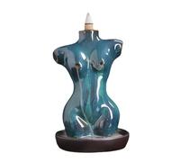 Brûleur d'encens à Reflux créatif pour Femmes, Corps en céramique, Cascade, Porte-encens à Reflux, décoration de Maison, Ornements Bleus
