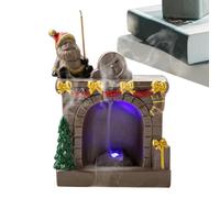 Brûleur d'encens à reflux de Noël, brûleur d'encens à refoulement - Adorable décoration d'intérieur en forme de cheminée - Support pour brûleur d'encens à refoulement