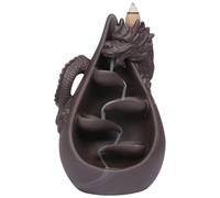 Brûleur D'encens À Reflux Dragon - Brûleur Chinois De Cônes De Sable Violet | Encensoir À Reflux De Dragon Cascade, Ornement Mystique De Maison, Porte-cône, Porte-bâton De Cône D'encens, Dé