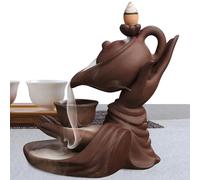 Brûleur D'encens À Reflux En Céramique - Support De Fontaine De Fumée En Cascade À Main De Bouddha, Diffuseur D'aromathérapie Fabriqué À La Main | Décoration D'intérieur Zen Pour Yoga, Méditation, Bur