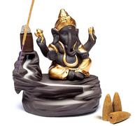 Brûleur d'encens à reflux Ganesha -- 9x6x10 cm
