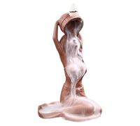 Brûleur d'encens à reflux - Statue en résine de dame au bain, décor d'aromathérapie, ornement de méditation de relaxation, accessoire de maison zen, | conception de flux de fumée en cascade figure scu