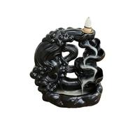 Brûleur d'encens à refoulement en céramique avec aromathérapie mixte (noir, 17 x 18 cm)