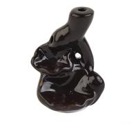 Brûleur d'encens à refoulement en forme de cascade pour décoration de maison et de bureau - Porte-fontaine d'aromathérapie en céramique - Fait à la main - Brûleur d'encens en argile naturelle (4#)