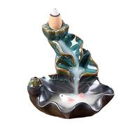 Brûleur d'encens à refoulement - Porte-cascade en céramique, ornement d'aromathérapie, support de cône en résine, décor de méditation zen | Brûleur d'encens pour fontaine à fumée naturelle pour bureau