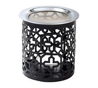 Brûleur d'encens avec Tamis en Fer Noir, Hauteur 8 cm [Artisanat] pour brûler avec Une Bougie Chauffe-Plat