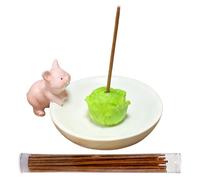 Brûleur d'encens - Boîte à bâtons d'encens | Sculpture en résine de chou animal, adorable porte-encens pour chambre, salle de yoga, salle de divertissement, hôtel, lecture meditazion