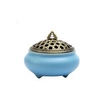 brûleur d'encens Brûleur d'encens en céramique idéal for la Purification, Combustion, Les rituels et décoration Porte-encens(Blue)