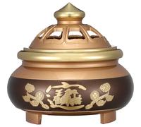 Brûleur d'encens chinois en cuivre de 10 cm, encensoir de Bouddha for la maison, fournitures bouddhistes décoratives