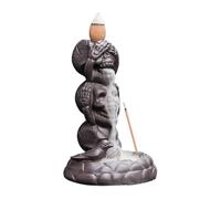 Brûleur d'encens Crâne Backflow - Brûleur d'encens d'Halloween avec 20 cônes - Décoration d'intérieur effrayante - Fontaine décorative - Thème horreur - Support de table pour méditation et cadeaux de