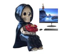 Bruleur d'Encens | Crâne Gothique Petit Ornement | Support pour Batons d'Encens et Cônes - pour Salon, Chambre, Bureau, Studio, Table, méditation, Yoga, Lecture