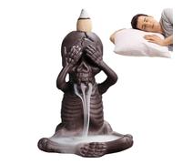 Brûleur d'encens de cascade de crâne, Brûleur d'encens de cône de cascade de crâne, Décor à la maison d'art classique, brûleurs de décoration pour le yoga à la maison de bureau