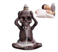 Brûleur d'encens de cascade de crâne - Porte-encens à reflux en forme de crâne - Le décor à la maison de style classique crée une atmosphère chaleureuse pour l'aromathérapie de yoga de bureau à domici