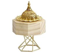 Brûleur d'encens décoratif octogonal vintage pour chambre à coucher, bureau, yoga, bois brut, 8,5 x 12,5 x 8 cm
