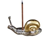Brûleur d'encens d'escargot - Bâton d'encens pour animaux | Porte-encens | Figurines anciennes d'escargot en laiton | d'Alec