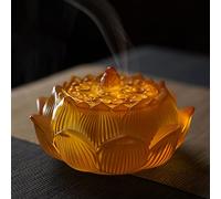 Brûleur d'encens - Design lotus d'intérieur pour décoration spirituelle, cadeau de méditation Reiki et yoga pour homme et femme, décoration murale en verre coloré