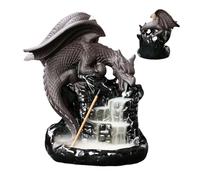Brûleur D'encens Dragon - Fontaine De Fumée À Reflux, Élégante Figurine De Dragon en Céramique, Diffuseur De Parfum De Méditation Apaisante, Décoration De Table, Accessoire De Relaxation ZE