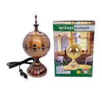 Brûleur D'encens Électrique - Brûleur D'encens Style Oriental Moyen,Porte-Encens Oliban Bougeoir pour Table Déco Maison Salon Méditation Église Aromathérapie