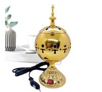 Brûleur d'Encens Électrique pour la Maison | Brûleur d'Oud | Porte-Encens Oliban Bougeoir pour Table Déco Maison Salon Méditation Église Aromathérapie