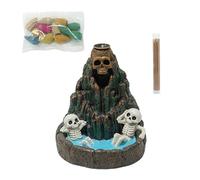 Brûleur d'encens en cascade - Mobilier de maison en forme de tête de mort | Porte-encens esthétique pour Halloween, cérémonie, yoga, festival, vacances, méditation, , salle de bain, bureau