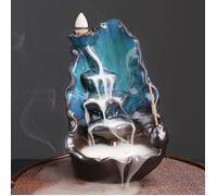 Brûleur d'encens en céramique à reflux - Brûleur d'encens en forme de cascade de lotus - Pour bureau, studio de yoga