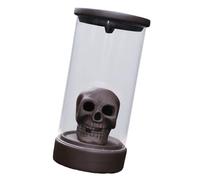 Brûleur d'encens en céramique avec lumière LED en forme de tête de mort - Abat-jour cascade - Décoration d'intérieur