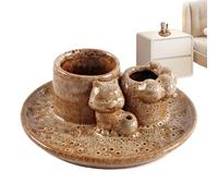 Brûleur d'encens en céramique - Support de bâton, attrape-cendres pour la méditation, le yoga, la relaxation | Brûleur céramique décoratif fait main pour la décoration de la maison, l'aromathérapie