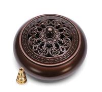 Brûleur D'encens en Cuivre avec Porte-Bâtonnets, Vintage Laiton Couvercle, Bol à Encens Rétro Forme De Lotus, Récupérateur Cendres for La Décoration Intérieure(Style d)
