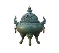 Brûleur d'encens en forme de cascade créatif de bureau en cuivre à trois pattes ornement de style antique décoration d'entrée intérieure brûleur d'encens à refoulement