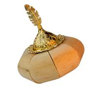 Brûleur d'encens en forme de citrouille en or, en bois et métal robuste, taille idéale