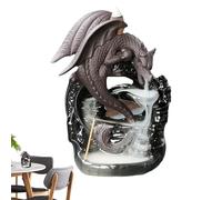 Brûleur d'encens en forme de dragon - Porte-encens à refoulement en céramique, décoration d'aromathérapie | Porte-encens en forme de dragon mystique, cascade, maison et D