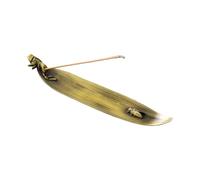 Brûleur d'encens en forme de feuille avec attrape-cendres, méditations/salle de yoga, décoration d'intérieur, support en métal