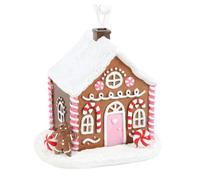 Brûleur d'encens en forme de maison en pain d'épices rose - Décoration de vacances festive, en céramique faite à la main, idéal pour l'aromathérapie, 15,2 cm