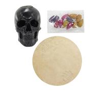 Brûleur d'encens en forme de tête de mort - En résine - Pour Halloween - Repose-main - Aromathérapie - Studio de yoga - Support de bien-être - Spa mystique - Accessoire d'intérieur