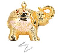 Brûleur D'encens en Forme D'éléphant Nouveau Brûleur D'encens D'éléphant Ameublement de Maison D'aromathérapie en Forme de Grand pour Longue Table à Manger Salon Porche (Or)