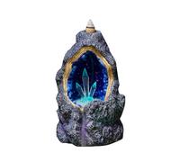 Brûleur d'encens en résine avec lumière LED, brûleur d'encens frais avec 10 cônes d'encens à refoulement, décoration d'aromathérapie pour la maison h