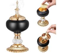 Brûleur d'encens encensoir à Charbon de Bois Arabe en métal Porte-Bougie Chauffe-Plat pour aromathérapie Yoga et Spa