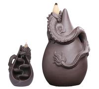 Brûleur d'encens fantaisie - Cadeau d'ornement en résine céramique - Bureau zen - Bureau - Réduction du stress - Support de cascade de sable violet - Décoration d'intérieur - Yoga pour cônes d'encens