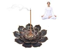 Brûleur d'encens lotus à 6 trous en laiton pour bâtons d'encens, cônes d'encens ou accessoires de décoration d'intérieur (1 pièce)