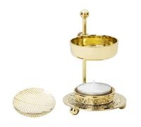 Brûleur d'encens MaMeMi avec Tamis en Laiton, Couleur Or [Fait à la Main, Hauteur réglable 11 cm] Brûleur d'encens réglable pour Une brûlure Douce avec Une Bougie Chauffe-Plat (Incluse)