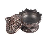 Brûleur D'encens, Porte-encens Lotus pour Cônes, Brûleur D'encens pour Disque de Charbon de Bois, Résine, Porte-cône D'encens pour Brûleur D'encens Porte-cône de Bâton de Brûleur (Bronze rouge)