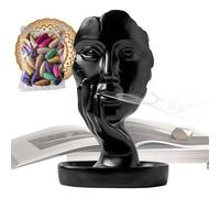 Brûleur d'encens pour le visage | Brûleur d'encens avec statue en céramique réfléchissante | Statue avec visage de femme dans les mains Décoration de porte d'encens en cascade avec reflux pour cônes