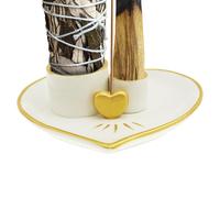 Brûleur d'encens - Titulaire du brûleur d'encens | Vaste receveur de conception de coeur | Centre de table basse de nettoyage spirituel | Burner Burners | Porte del Sm