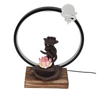Brûleur d'encens USB en forme de main de Bouddha à refoulement LED pour décoration de la maison (lampe ronde en forme de cœur de lotus avec broche)